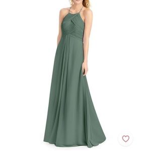 Azazie ginger dress in eucalyptus color